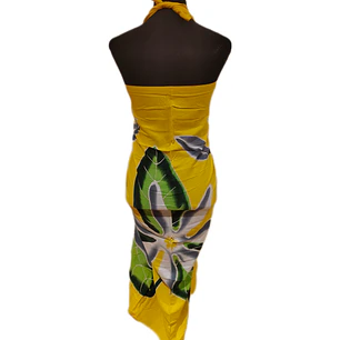 Pareo amarillo 5 tiare Napohe 1,75x1,15mts
