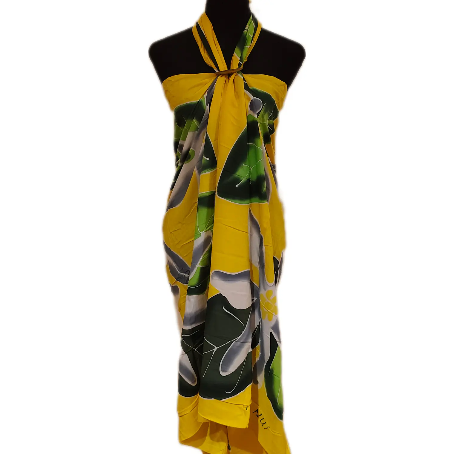 Pareo amarillo 3 tiare Napohe 1,75x1,15mts 1