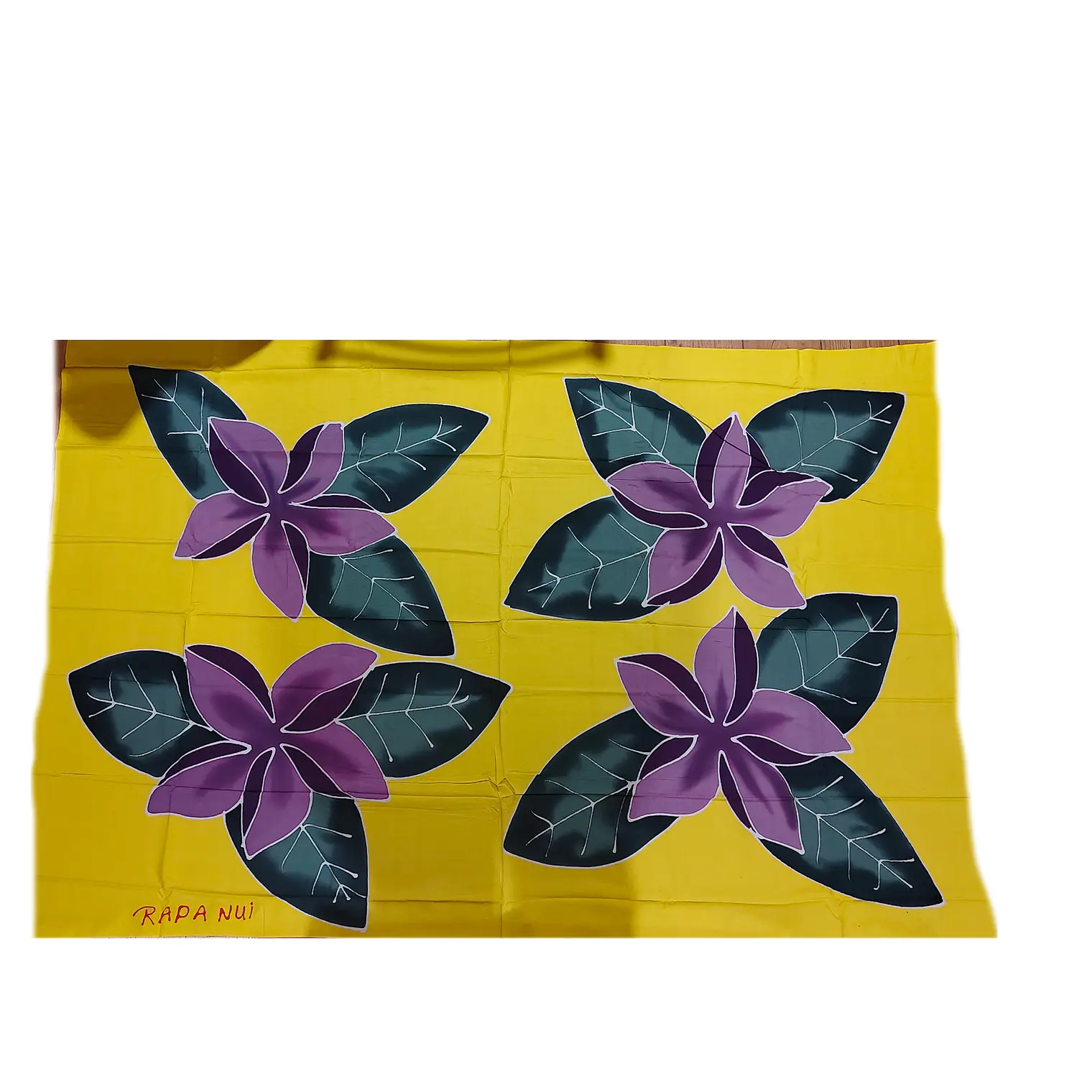 Pareo amarillo 4 tipanie lila Napohe 1,75x1,15mts 2