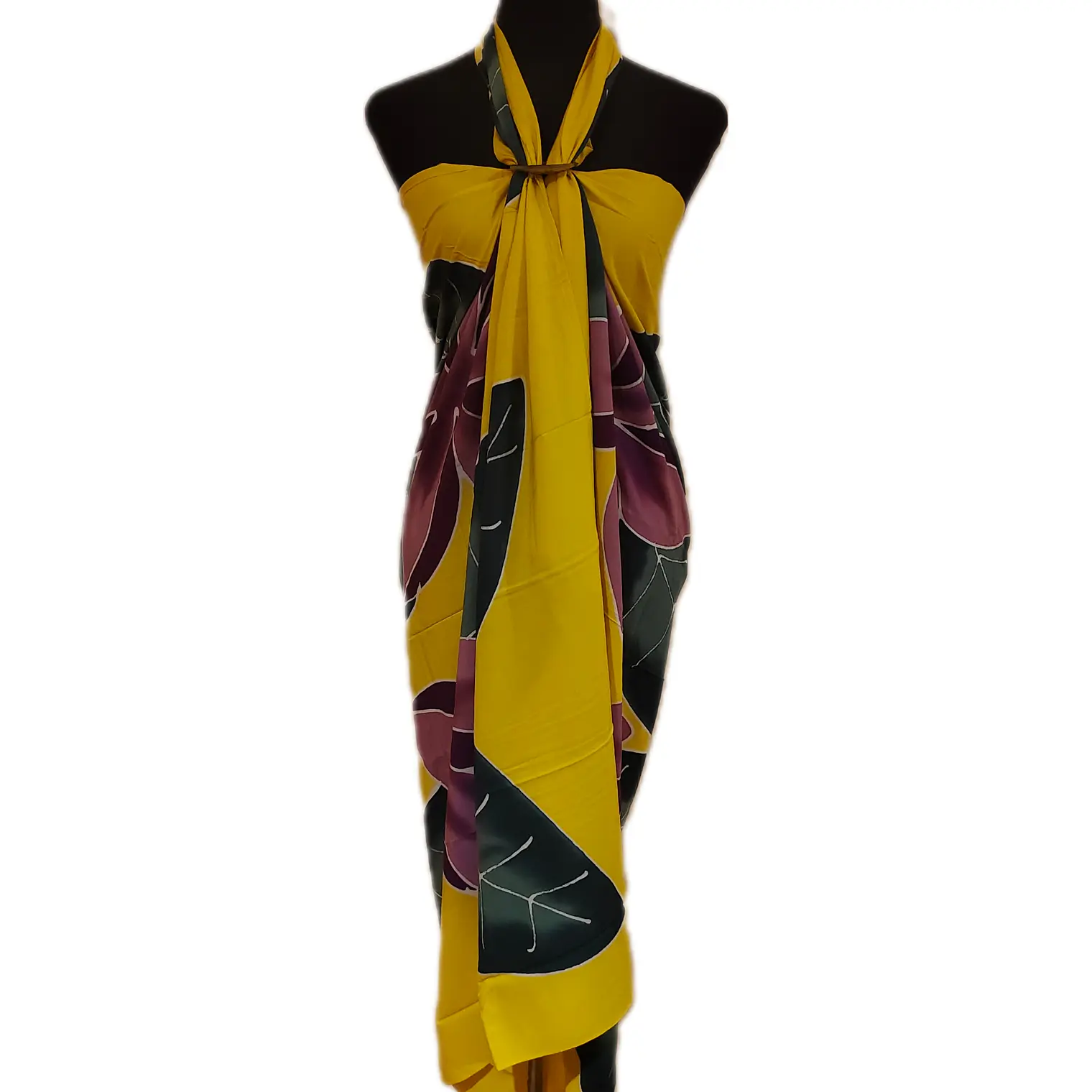 Pareo amarillo 4 tipanie lila Napohe 1,75x1,15mts 1