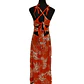 Vestido Marama naranjo con Hibisco blanco napohe - Miniatura 5