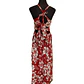 Vestido Marama rojo con Hibisco blanco napohe - Miniatura 4