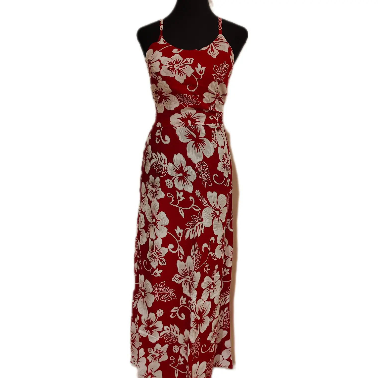 Vestido Marama rojo con Hibisco blanco napohe 7