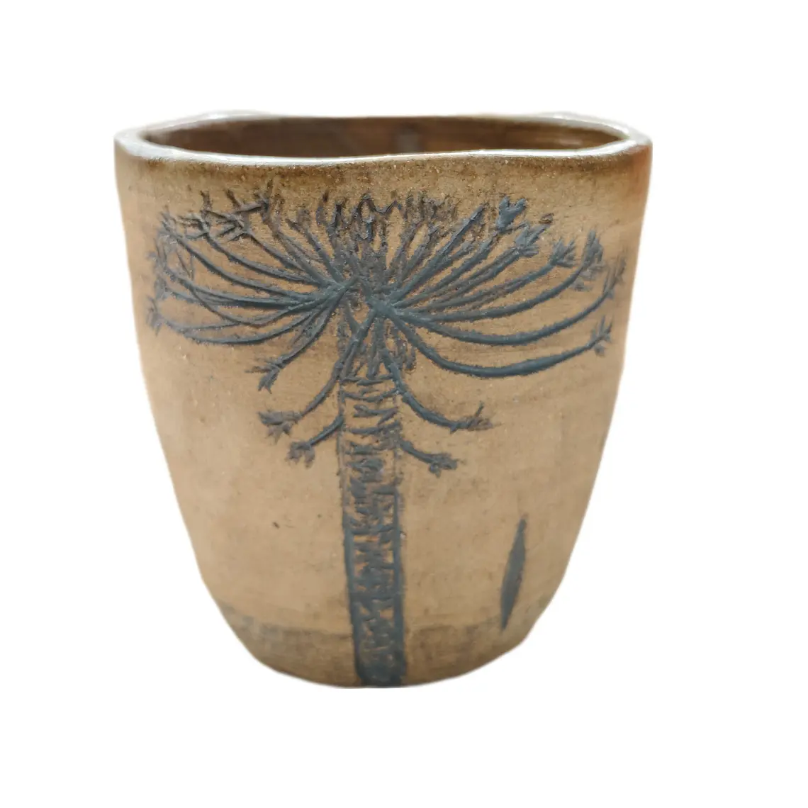 Vaso Rustico Pewen con Sello en Cerámica Gres 1