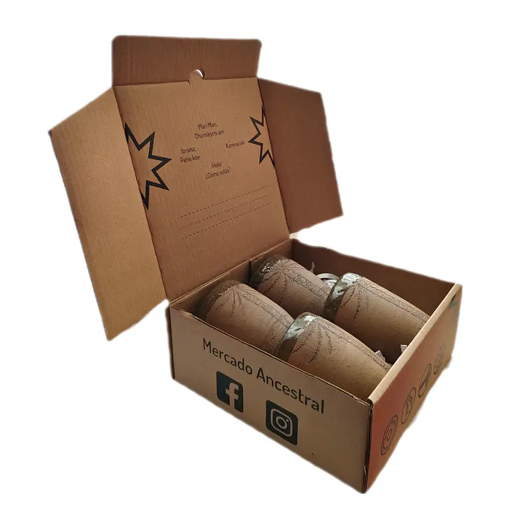 Box Regalo 4 Vasos Rustico Cerámica Pewen  16