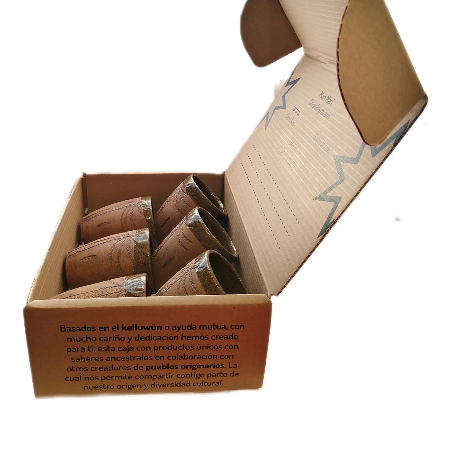Box Regalo 6 Vasos Rusticos Cerámica Pewen 4