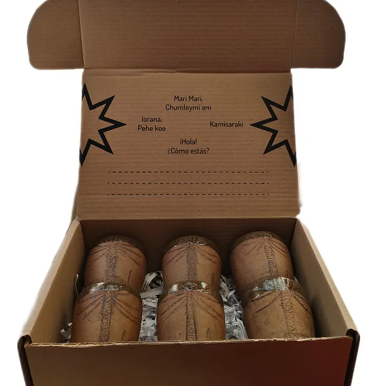 Box Regalo 6 Vasos Rusticos Cerámica Pewen 3