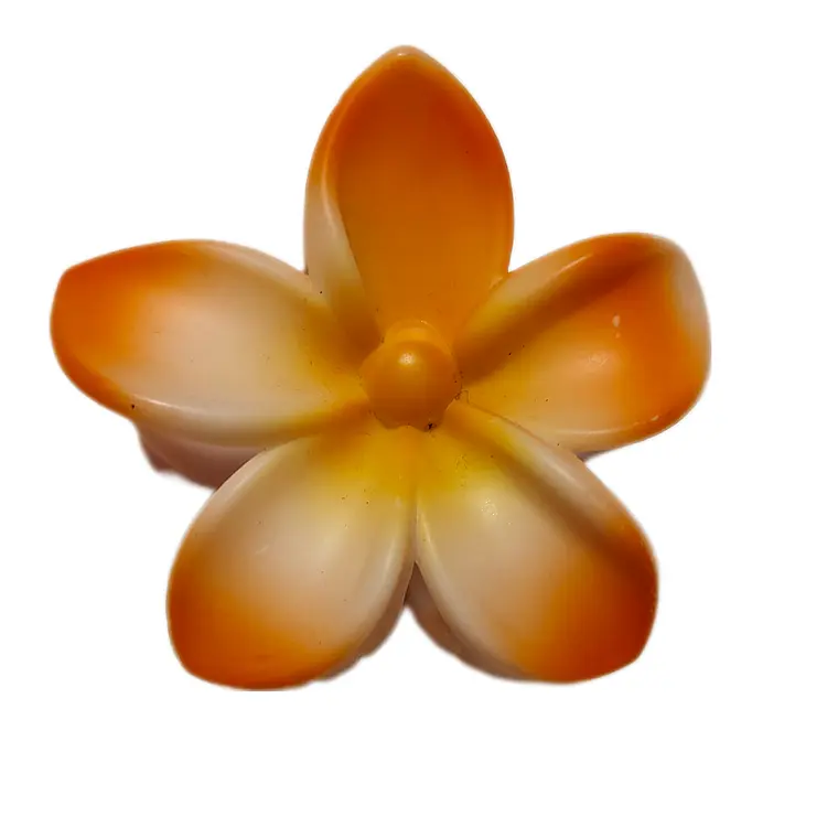 Flor Frangipani Naranjo plastico Tipo Tiburon  1