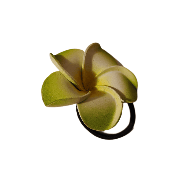 Flor Tipanie verde con elastico para el cabello