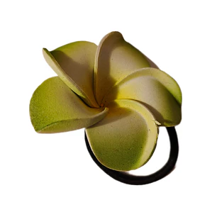 Flor Tipanie verde con elastico para el cabello