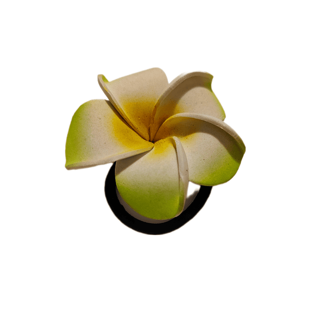 Flor Tipanie verde con elastico para el cabello