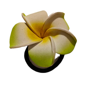 Flor Tipanie verde con elastico para el cabello