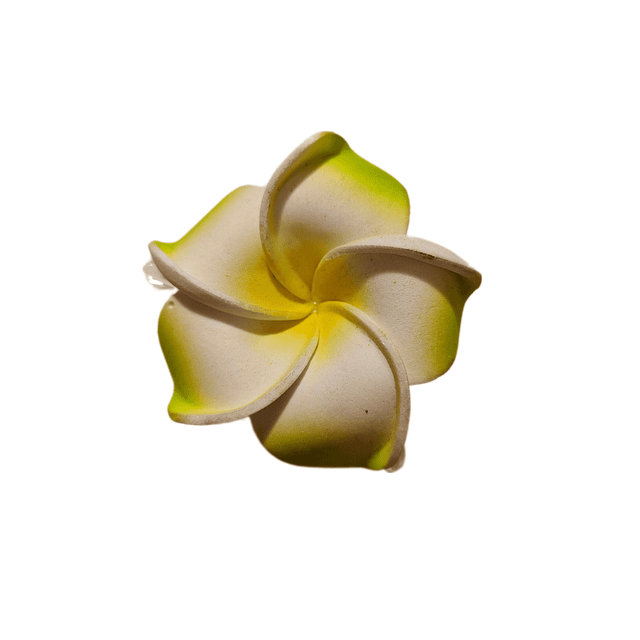 Flores Frangipani verde 6,5cm goma eva Tipo Tiburon