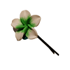 Pinza flor Tipanie verde pequeña goma 4cm para el cabello