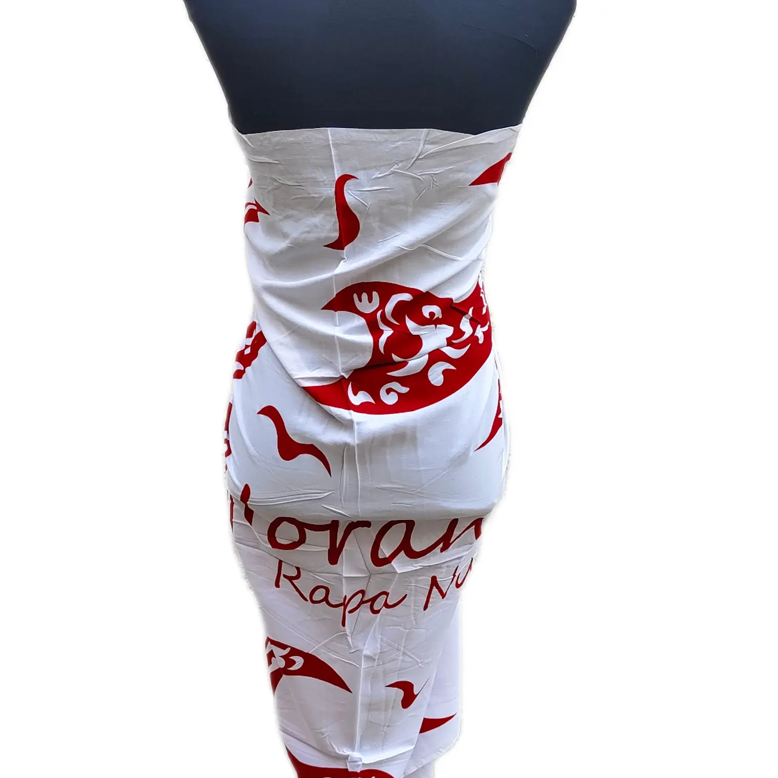 Pareo Blanco con Rojo Iorana Napohe 1,75x1,15mts 2