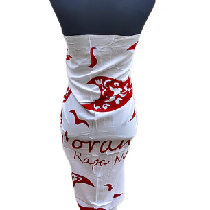 Pareo Blanco con Rojo Iorana Napohe 1,75x1,15mts