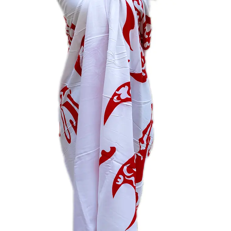 Pareo Blanco con Rojo Iorana Napohe 1,75x1,15mts 3