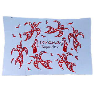 Pareo Blanco con Rojo Iorana Napohe 1,75x1,15mts