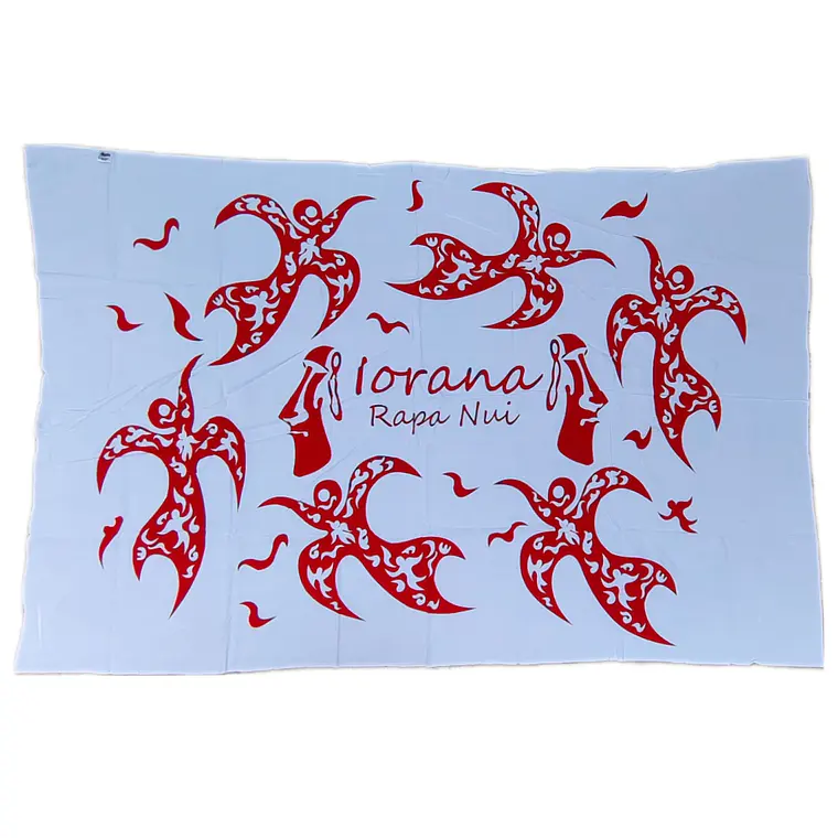 Pareo Blanco con Rojo Iorana Napohe 1,75x1,15mts 1