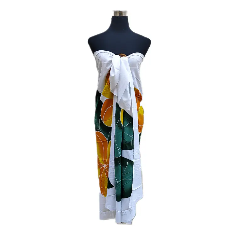 Pareo Blanco con 5 tipanie Napohe 1,75x1,15mts 2