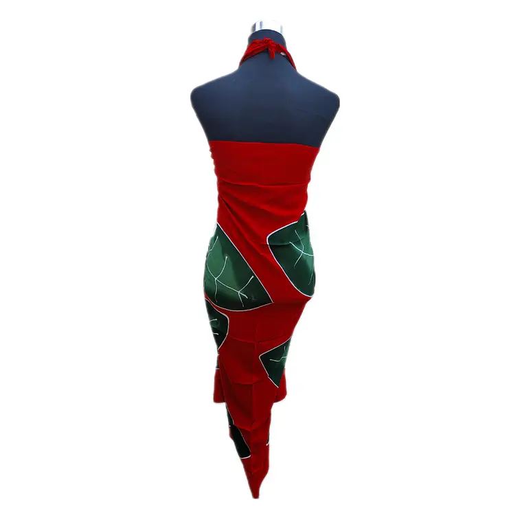 Pareo Rojo con 4 Tipanie Lila Napohe 1,75x1,15mts 3
