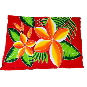 Pareo Rojo con 2 Tipanie Naranja Napohe 1,75x1,15mts