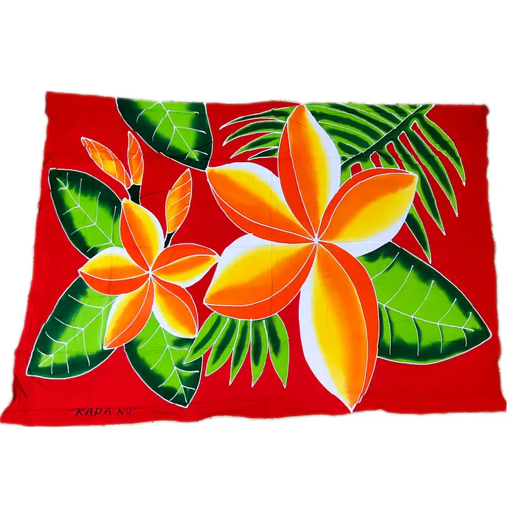 Pareo Rojo con 2 Tipanie Naranja Napohe 1,75x1,15mts 1