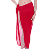 Pareo Rectangular Color Rojo, Liso 95x190cm Tela Delgada  
