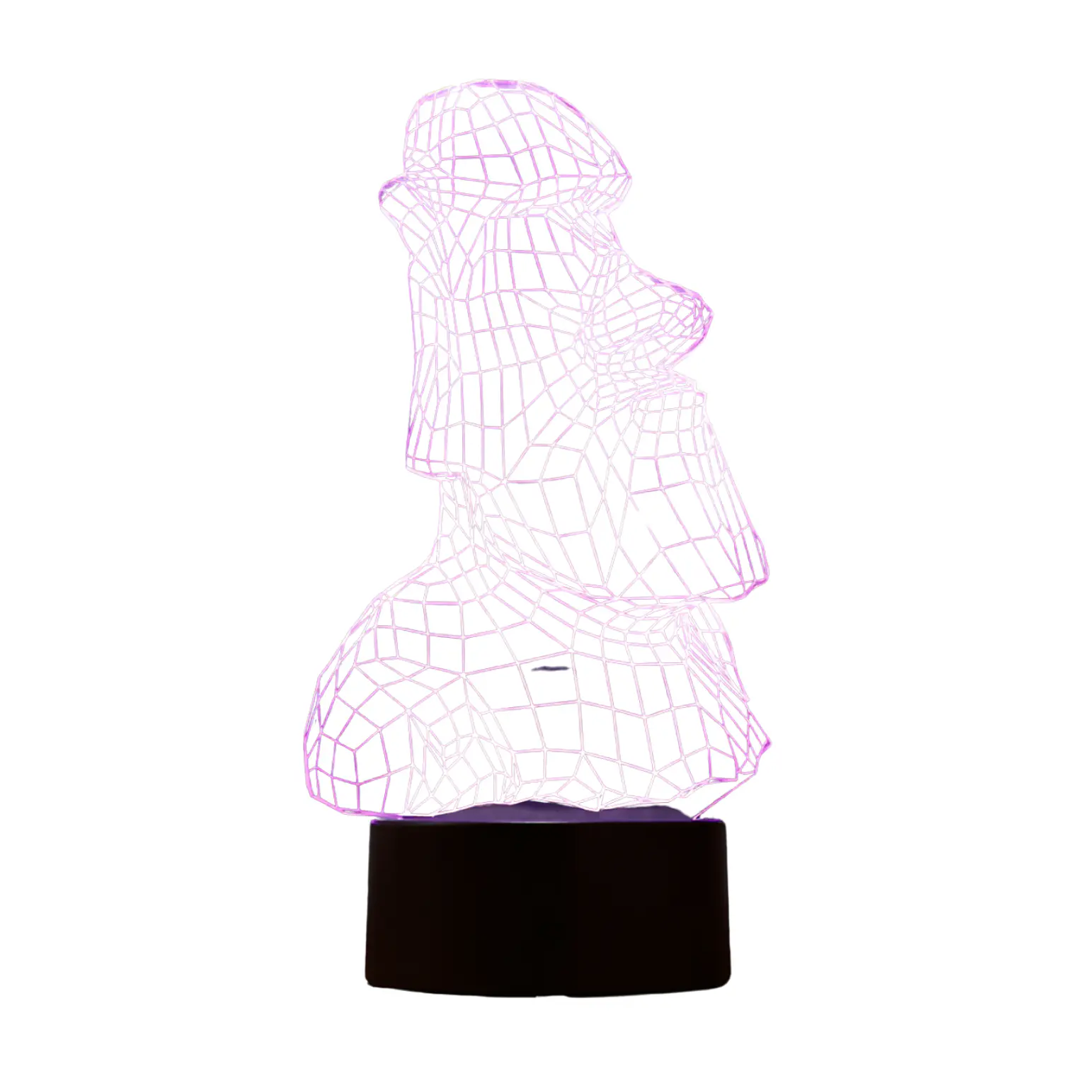 Lampara Acrilico Moai 3d Con Control Remoto Cambia De Color 9