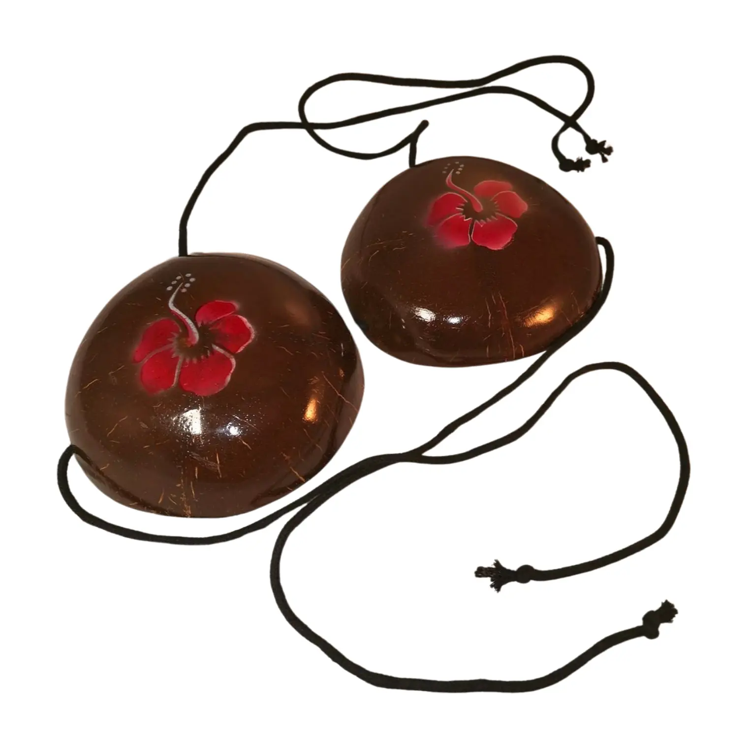 Coconut Bra with Hibiscus Ideal for Polynesian Dances 4