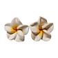 Aros flor tipanie blanca con amarillo diametro 2 cm - thumbnail 6
