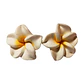 Aros flor tipanie blanca con amarillo diametro 2 cm - thumbnail 2