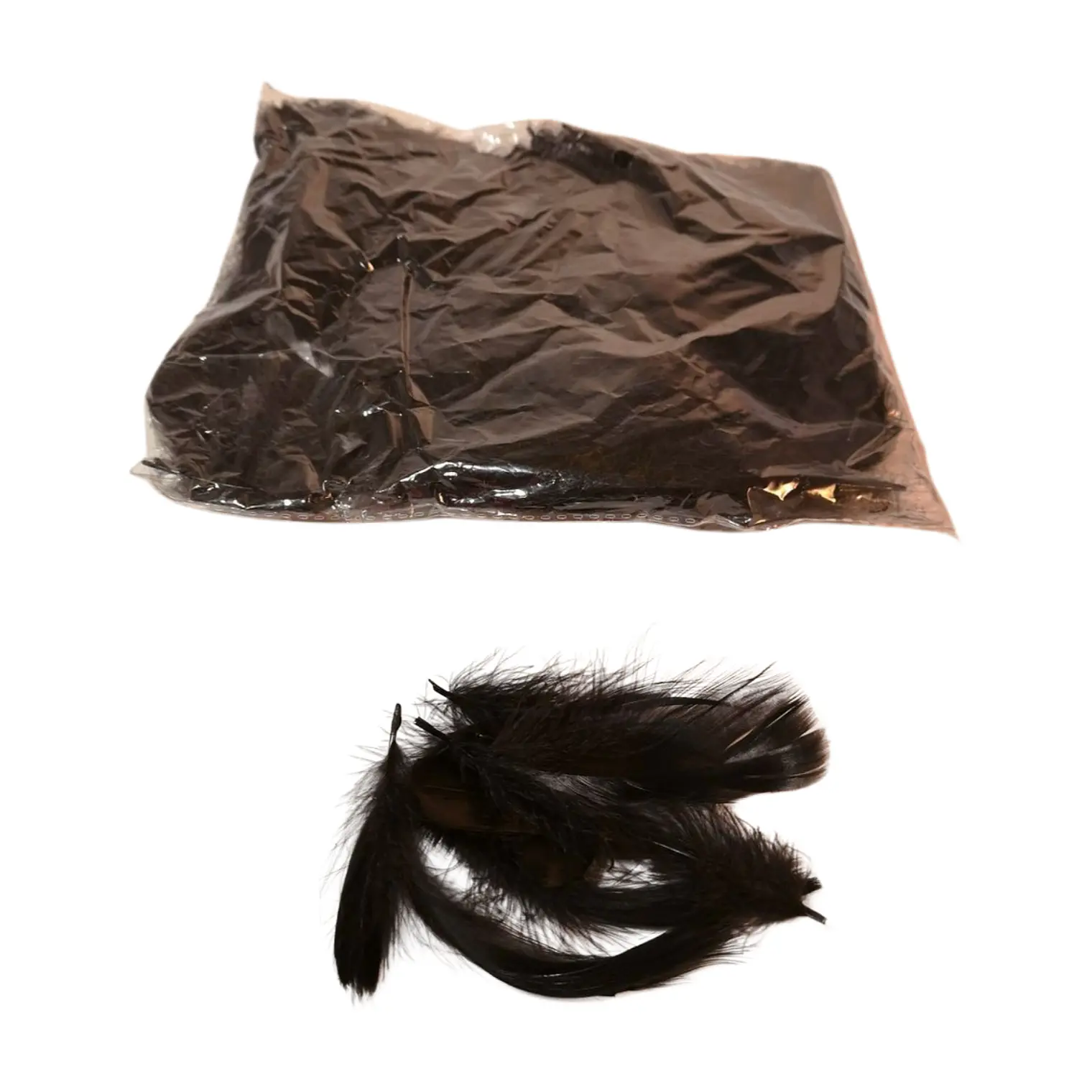 Pack 5 Bolsas Plumas Negras Ideal Artesanias 4 a 8cm 4