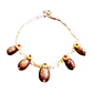 Collar de rafia y Conchas pure cafe con aplicacion de pipi amarillo y semillas - Miniatura 4