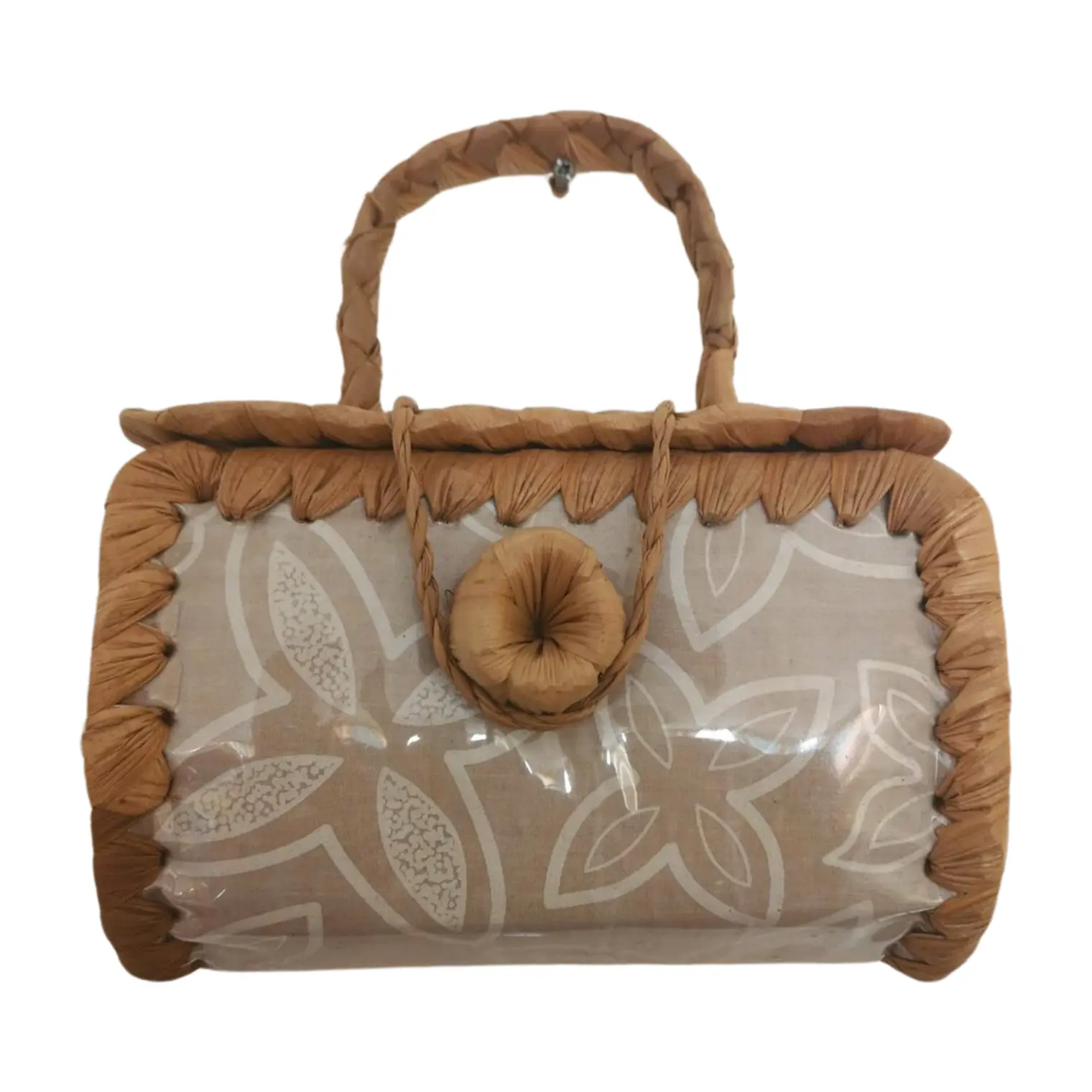 Bolsito hecho con Fibra de Pandanus Y Tela Rapa Nui 2