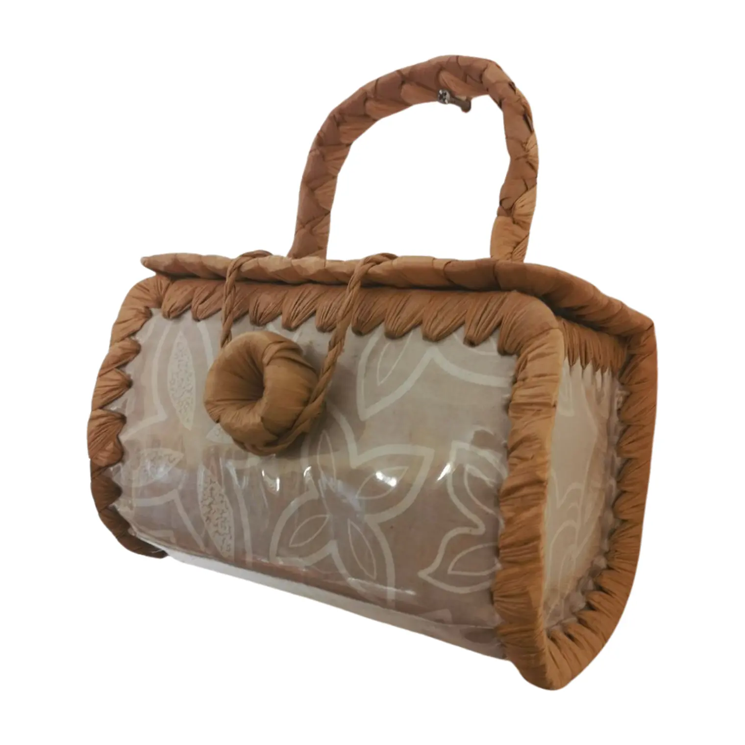 Bolsito hecho con Fibra de Pandanus Y Tela Rapa Nui 3