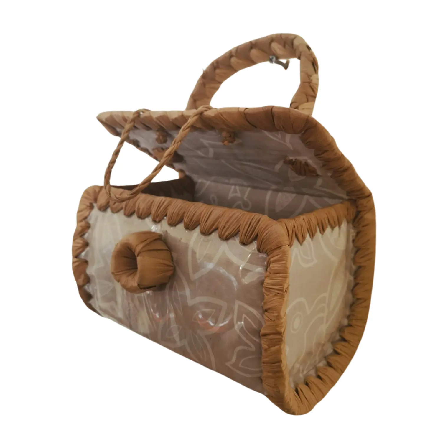 Bolsito hecho con Fibra de Pandanus Y Tela Rapa Nui 8