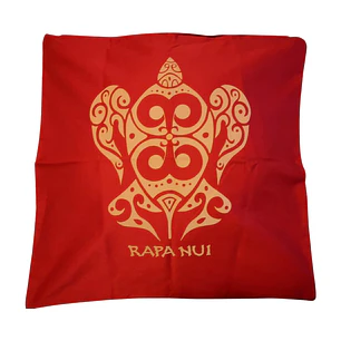 Funda cojin Rojo Gabardina estampada con tortuga 45x45cm