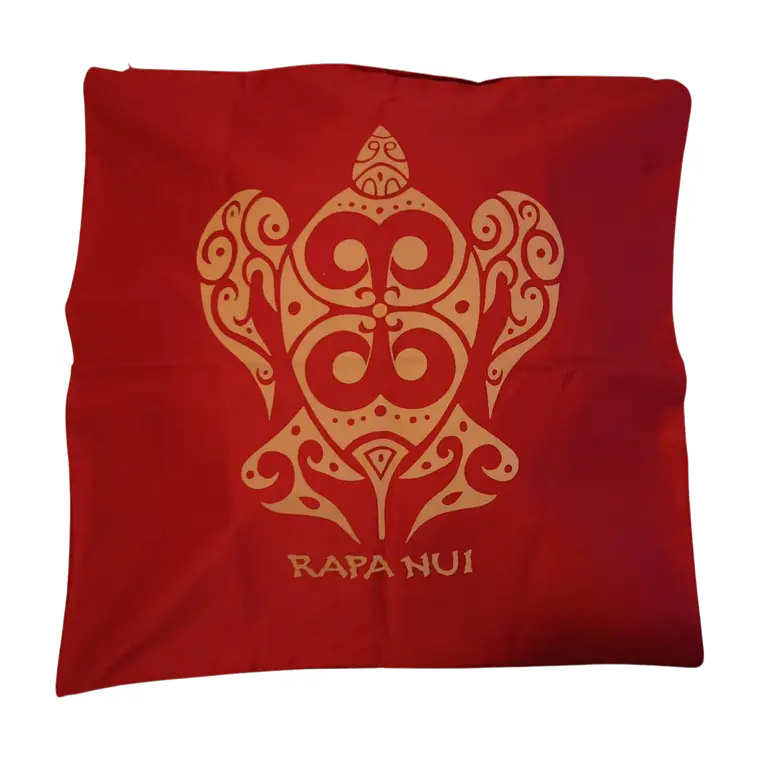 Funda cojin Rojo Gabardina estampada con tortuga 45x45cm 4