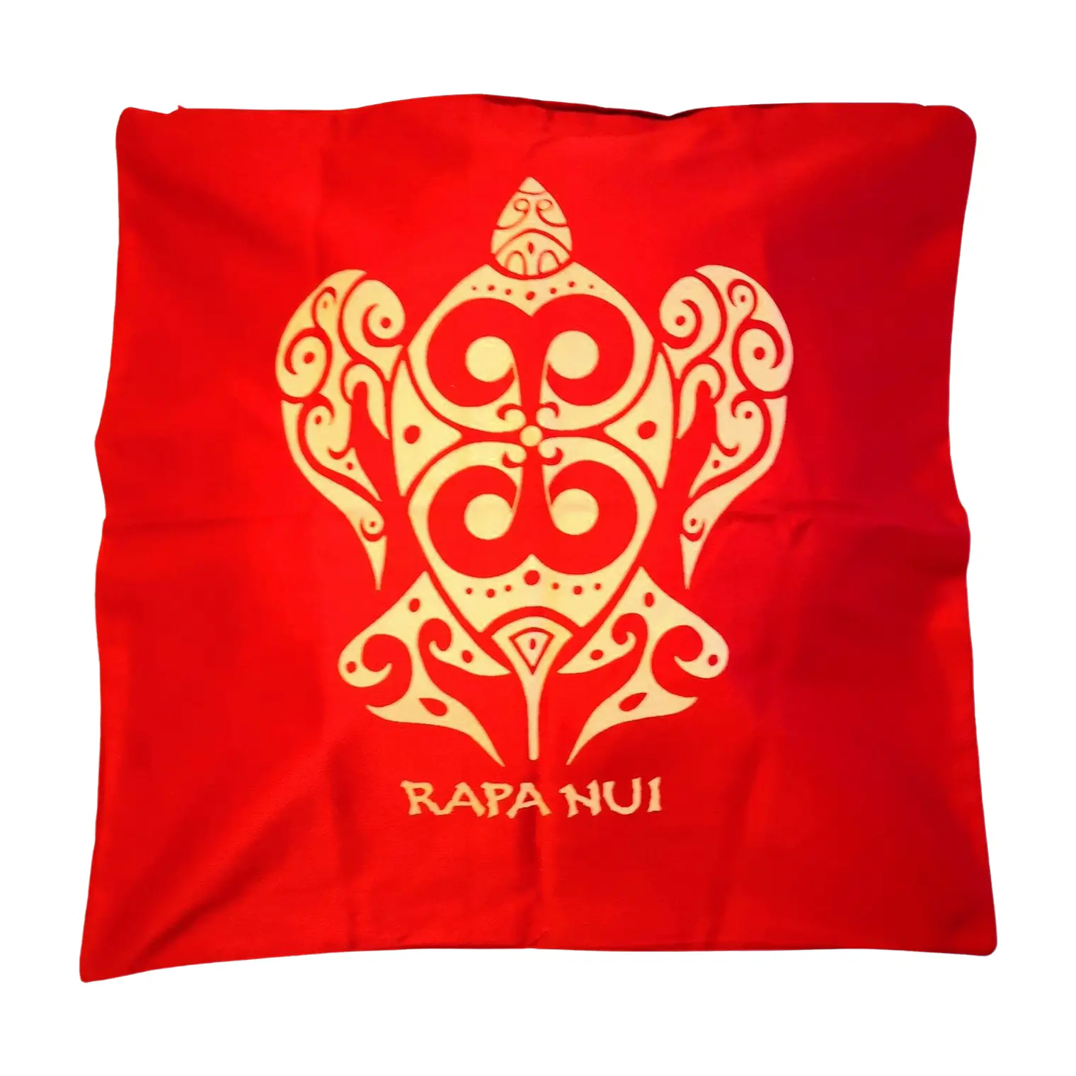 Funda cojin Rojo Gabardina estampada con tortuga 45x45cm 1