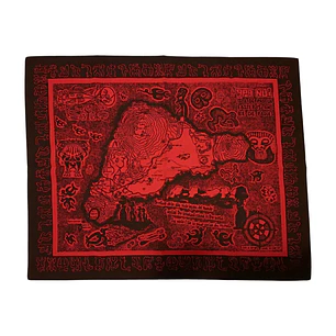 Mapa de tela Isla Rapa Nui Rojo con Negro 60x48,8cm