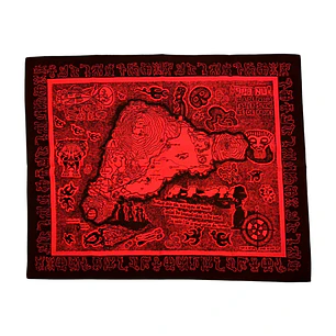 Mapa de tela Isla Rapa Nui Rojo con Negro 60x48,8cm