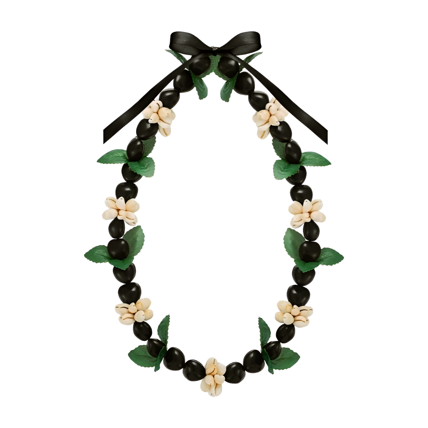 Collar negro con pure blanco diseño Hawaii