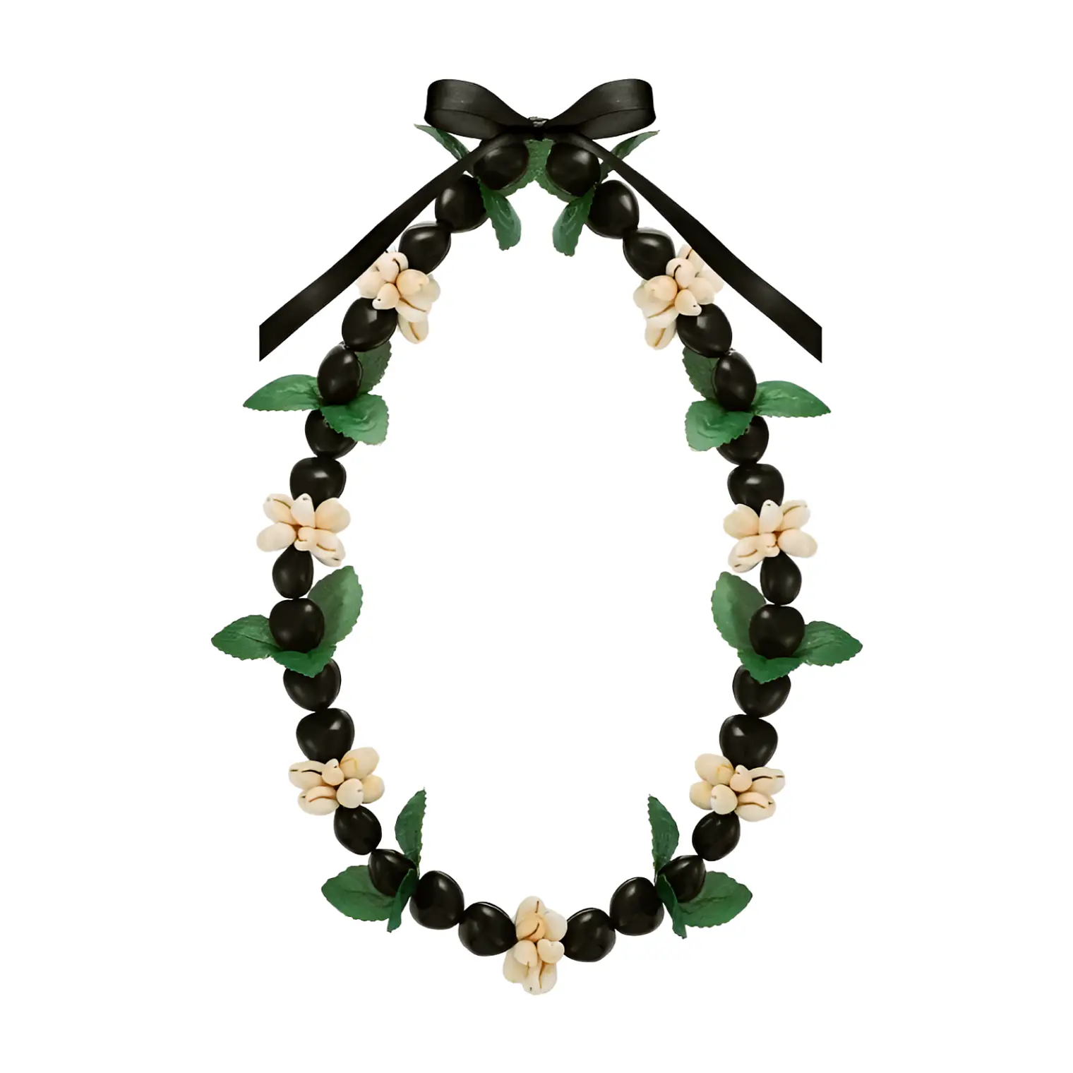 Collar negro con pure blanco diseño Hawaii 1
