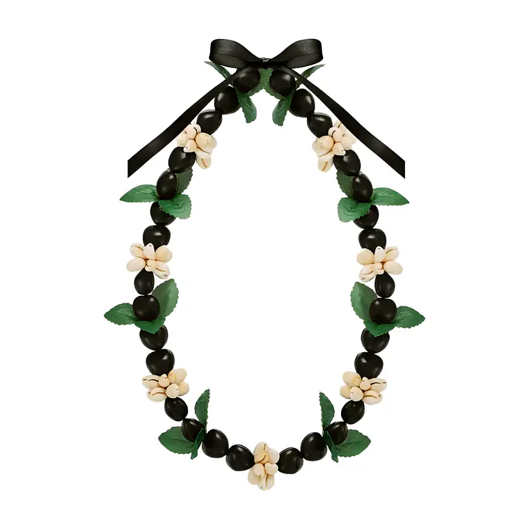 Collar negro con pure blanco diseño Hawaii 1