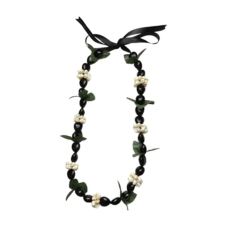Collar negro con pure blanco diseño Hawaii 2
