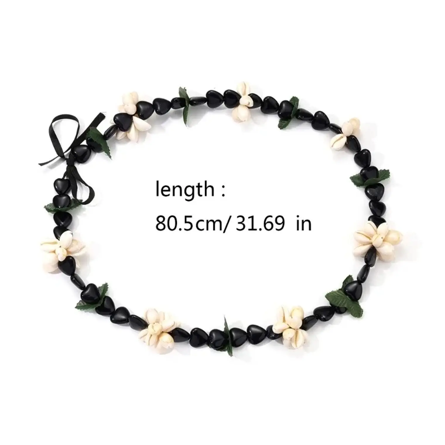 Collar negro con pure blanco diseño Hawaii 4