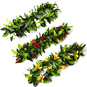 Collar Polinésico de flores Tipanie rojo