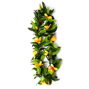 Collar Polinésico de flores Tipanie naranjo