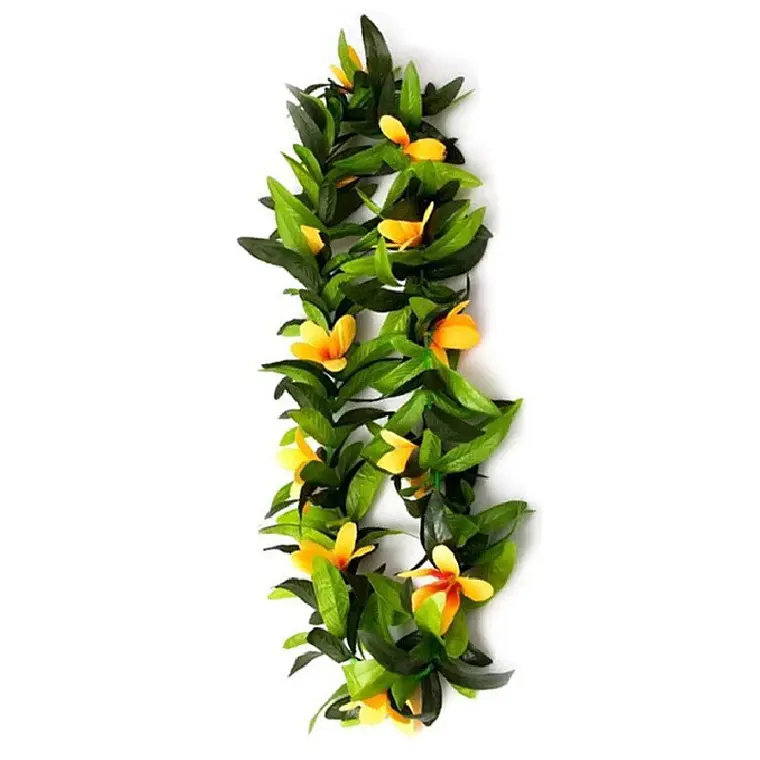 Collar Polinésico de flores Tipanie naranjo 1